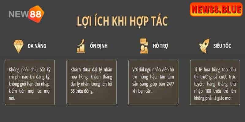 Chính sách đại lý New88 3 Quyền lợi cho đại lý ở New88